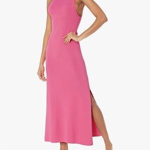 Gabriela High-Neck A-Line Side Slit Maxi Sweater Dress